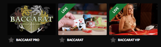 Guts Casino tilbyr et utvalg Baccarat-varianter