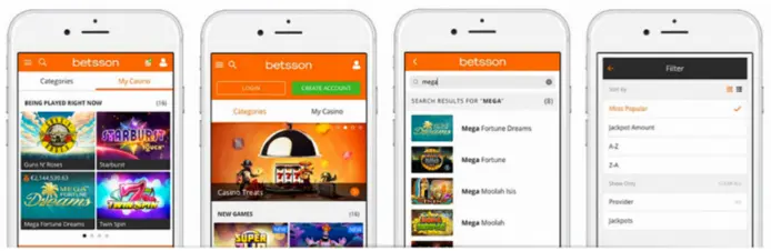 Betsson sitt nye mobil casino